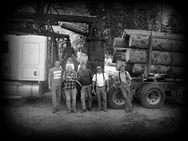The Able Tree Service crew with their log truck